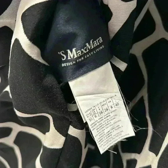 Max Mara Monochrome Printed Reversible Vada Coat, Size 6, Like New - Picture 12 of 12